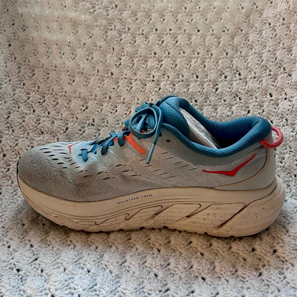 HOKA Gaviota 4 running shoes - blue fog/ plein air women’s wide width size 9.5 - Picture 3 of 16